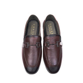 Brown Leather Loafers with Metal Bit