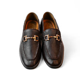 Classic Leather Loafers with Metal Bit Detail