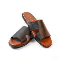 Classic Brown Leather Slide Sandals
