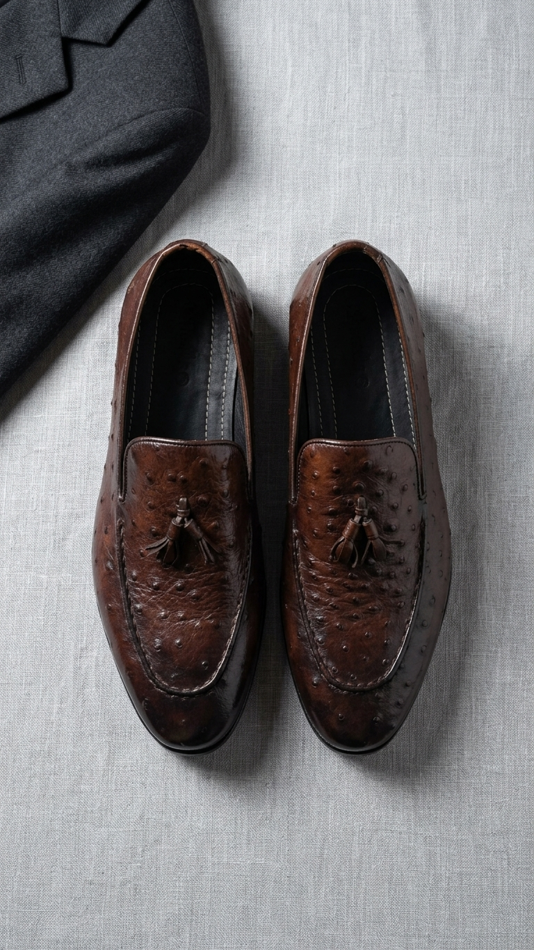 Ostrich Tassel Loafers
