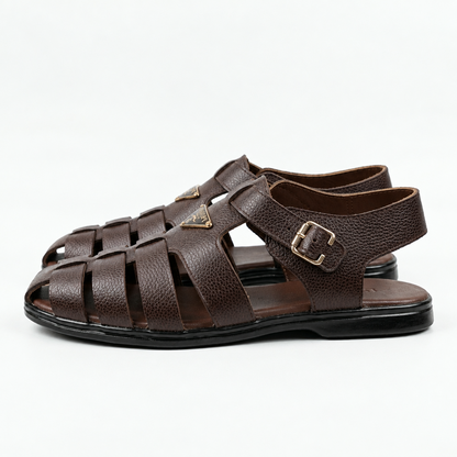 Classic Textured Leather Fisherman Sandals