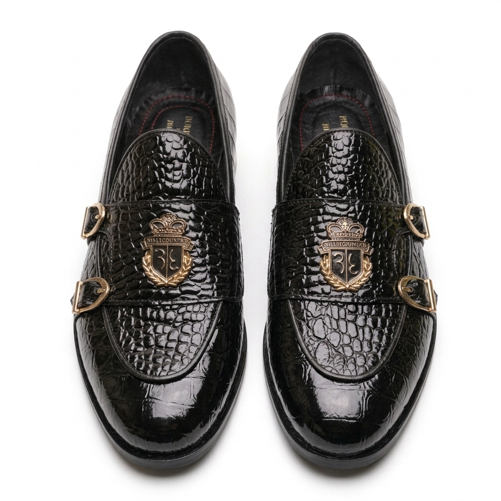 The Royal Sovereign Crocodile-Embossed Monk Strap Loafer