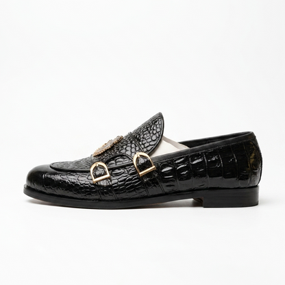 The Royal Sovereign Crocodile-Embossed Monk Strap Loafer
