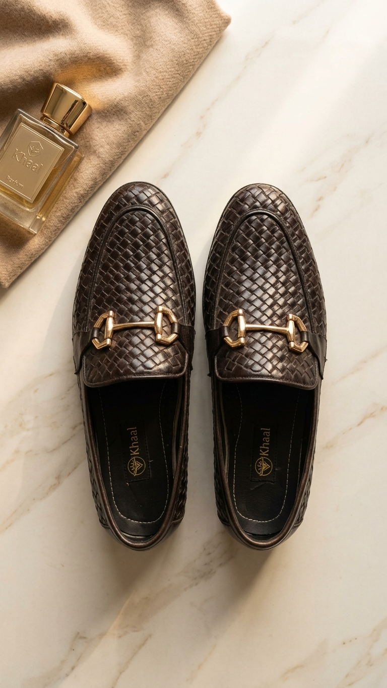 Fully-Woven Leather Horsebit Loafers