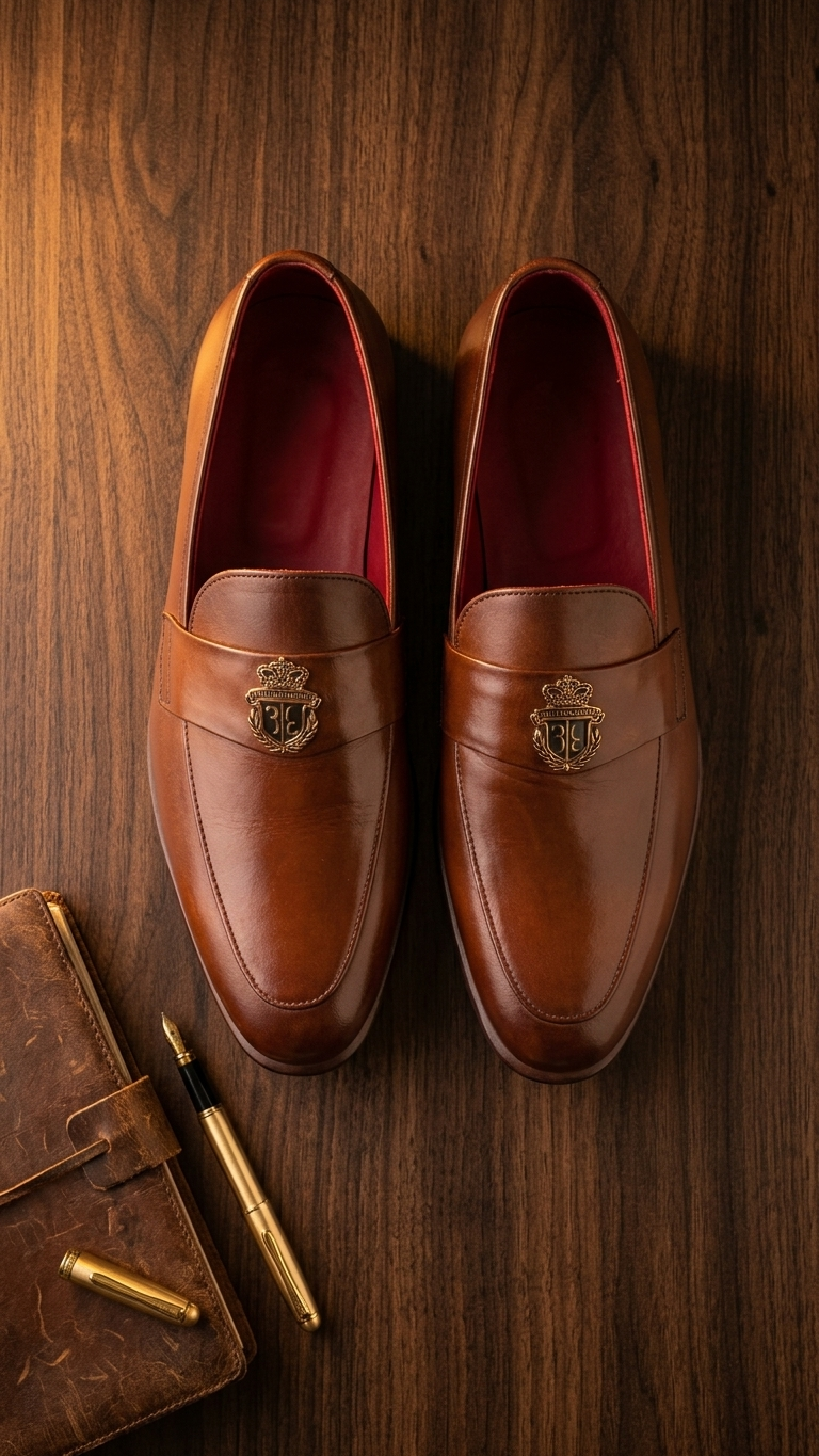 The Executive Cognac Crest Loafer