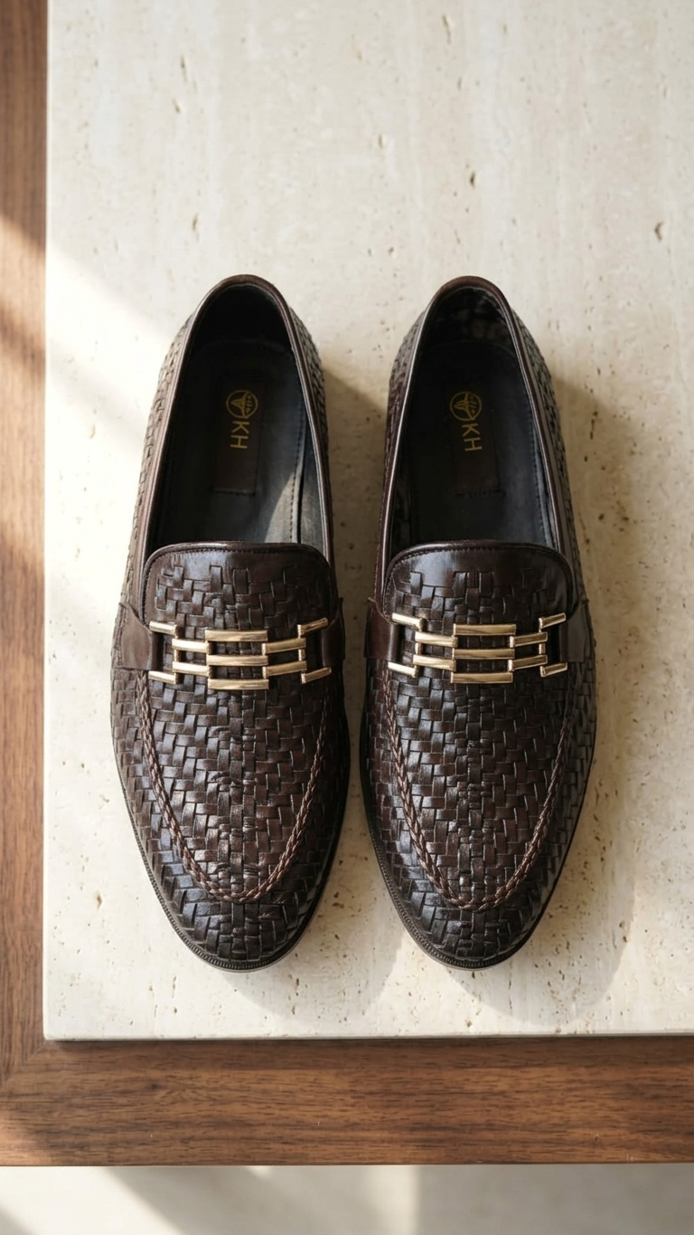 The Artisan Dark Brown Woven Loafer