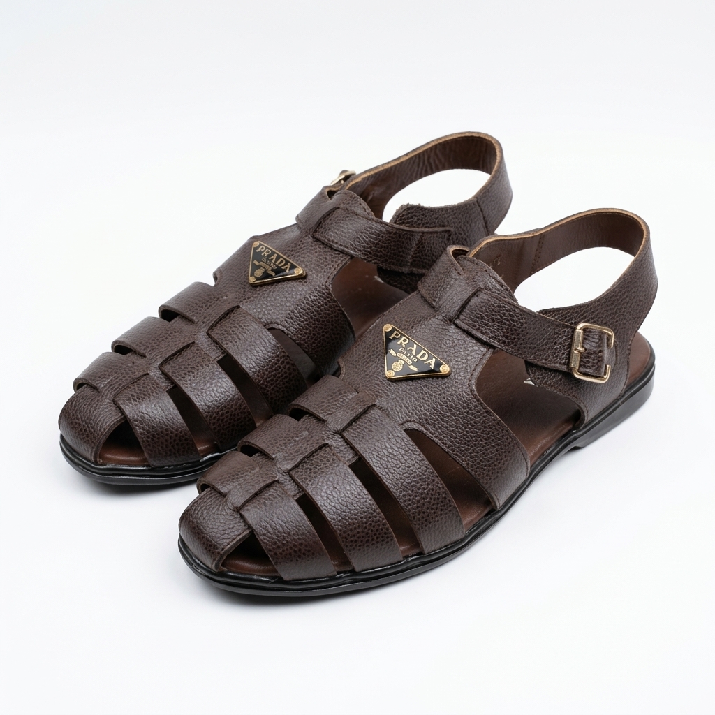 Classic Textured Leather Fisherman Sandals