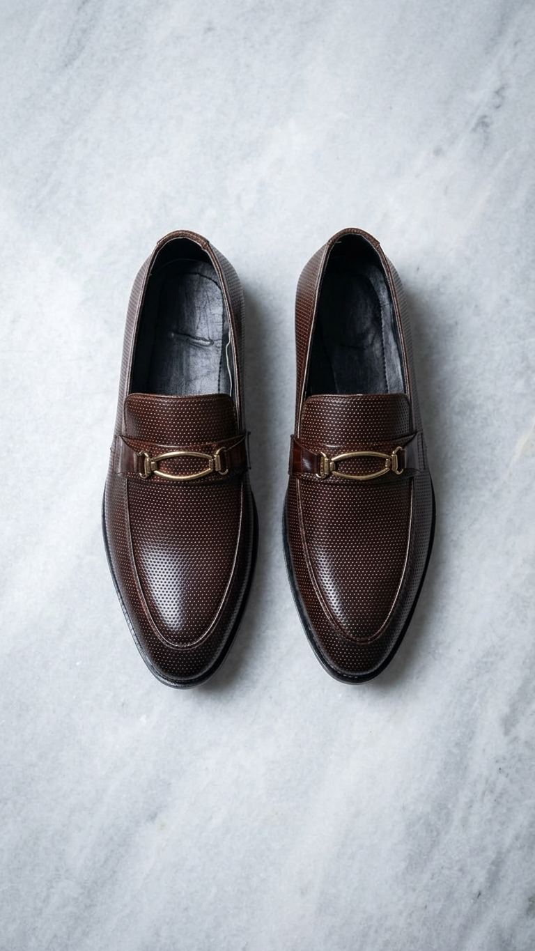 Micro-Perforated Horsebit Loafers