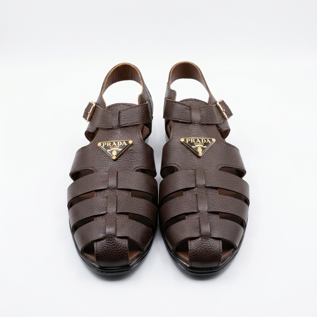 Classic Textured Leather Fisherman Sandals