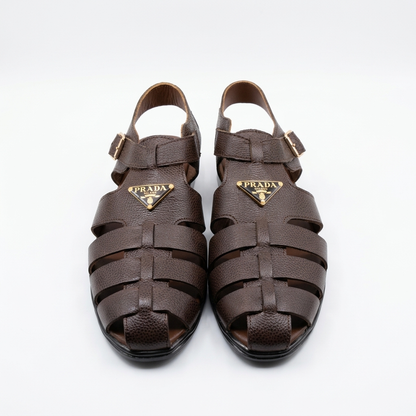Classic Textured Leather Fisherman Sandals