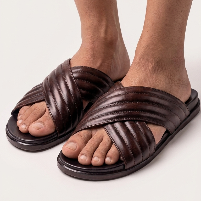 The Quilted Leather Slide